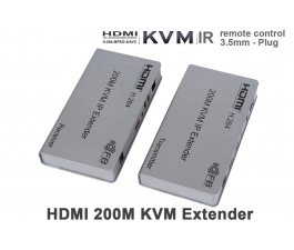 Bộ kéo dài HDMI 200M qua Cáp mạng có USB  HDMI EXTENDER 200m KVM 
